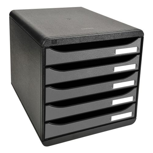 Exacompta Big Box Plus Drawer Set Drawers Black Silver