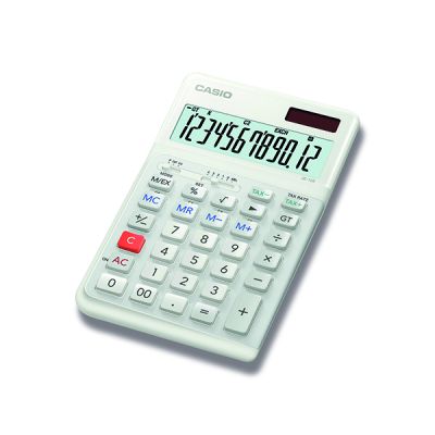 CASIO JE-12E 12 DIGIT ERG CALC WHT