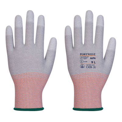 A696 LR13 ESD PU Fingertip Cut Glove (Pk12) Grey/White M 