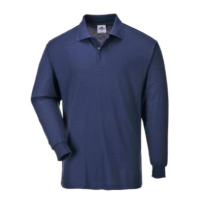 B212 Genoa Long Sleeved Polo Shirt Navy L Regular