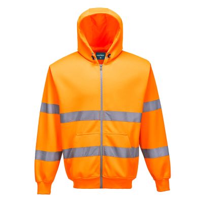 B305 Hi-Vis Zipped Hoodie Orange XS Regular