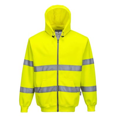 B305 Hi-Vis Zipped Hoodie Yellow XS Regular