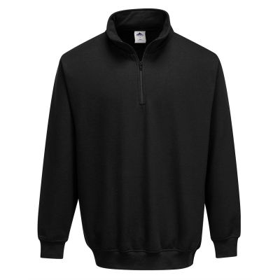 B309 Sorrento Zip Neck Sweatshirt Black L Regular