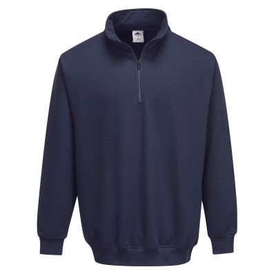 B309 Sorrento Zip Neck Sweatshirt Navy L Regular