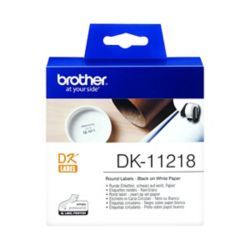 BROTHER LBL 24 RND BLK ON W DK11218