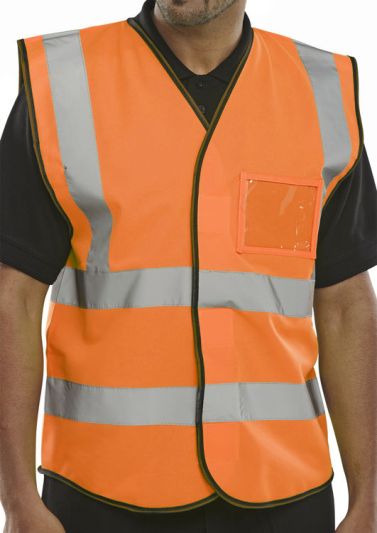 HI VIS ORANGE ID VEST MED