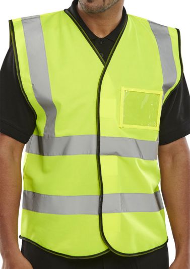 SAT YELLOW ID VEST MED