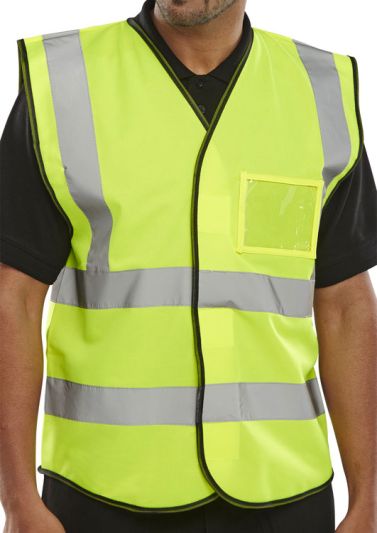 SAT YELLOW ID VEST SML