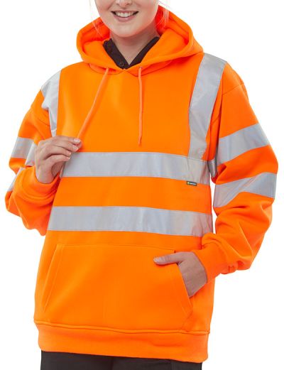 HOODY PULL ON SWEATSHIRT H/V ORANGE XXL