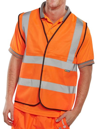 BSEEN EN ISO 20471 VEST ORANGE LARGE (BULK PACK)