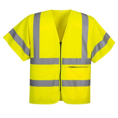 C372 Hi-Vis Band and Brace Zip Vest S/S  Yellow L Regular