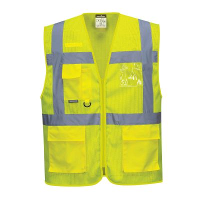 C376 Athens Hi-Vis Mesh Executive Vest  Yellow L Regular