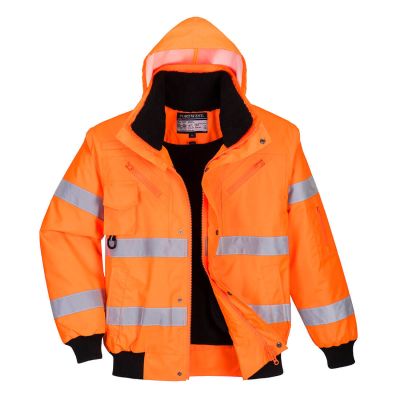 C467 Hi-Vis 3-in-1 Bomber Jacket  Orange XS Regular