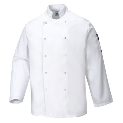 C833 Suffolk Chefs Jacket L/S White M Regular