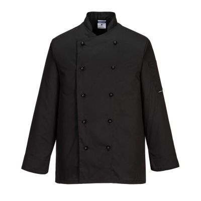 C834 Somerset Chefs Jacket L/S Black M Regular