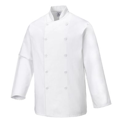 C836 Sussex Chefs Jacket L/S White S Regular