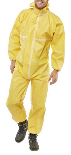 DISPOSABLE COVERALL YELLOW M MICROPOROUS TYPE 3/4/5/6