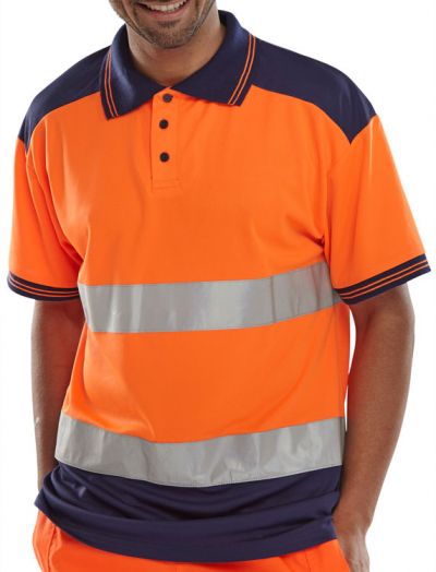 PK SHIRT 2TONE ORANGE/NAVY XS