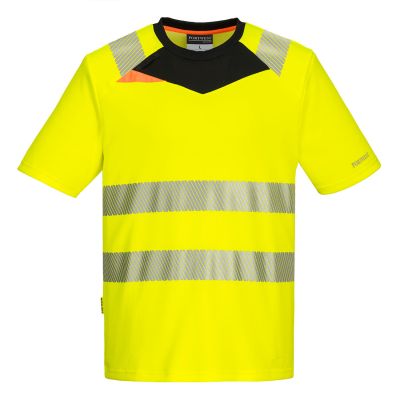 DX413 DX4 Hi-Vis T-Shirt S/S  Yellow/Black 4XL Regular