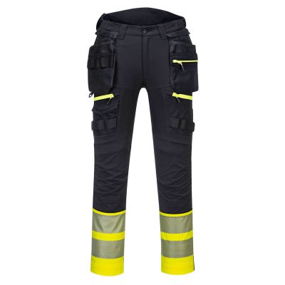 DX445 DX4 Hi-Vis Detachable Holster Pocket Class 1 Trousers Yellow/Black 28 Regular