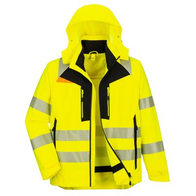 DX466 DX4 Hi-Vis 4-in-1 Jacket Yellow/Black 4XL Regular