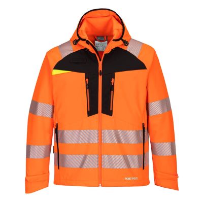 DX475 DX4 Hi-Vis Softshell (3L) Orange/Black 4XL Regular