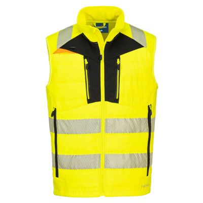 DX479 DX4 Hi-Vis Hybrid Baffle Bodywarmer Yellow/Black 4XL Regular