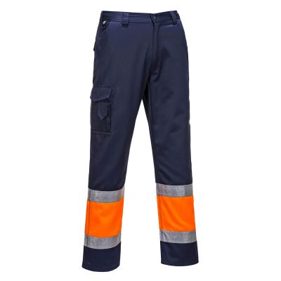 E049 Hi-Vis Contrast Class 1 Service Trousers Orange/Navy L Regular