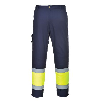 E049 Hi-Vis Contrast Class 1 Service Trousers Yellow/Navy L Regular