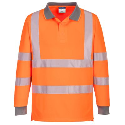 EC11 Eco Hi-Vis Polo Shirt L/S (6 Pack)  Orange XL Regular