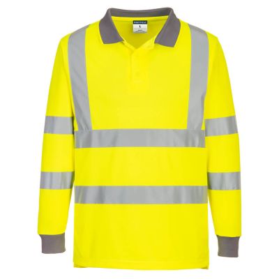 EC11 Eco Hi-Vis Polo Shirt L/S (6 Pack)  Yellow 4XL Regular