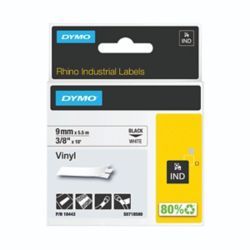 DYMO RHINO VINYL TAPE 9MM BLK/WHT