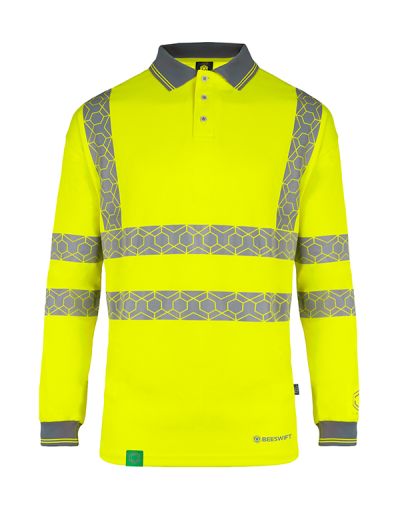 ENVIROWEAR RECYCLABLE HI-VIS LONG SLEEVE POLO SHIRT SY 5XL