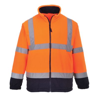 F301 Hi-Vis Contrast Fleece Orange/Navy XS Regular