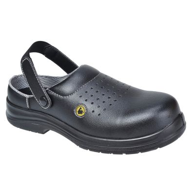 FC03 Portwest Compositelite ESD Perforated Safety Clog SB AE Black 36 R