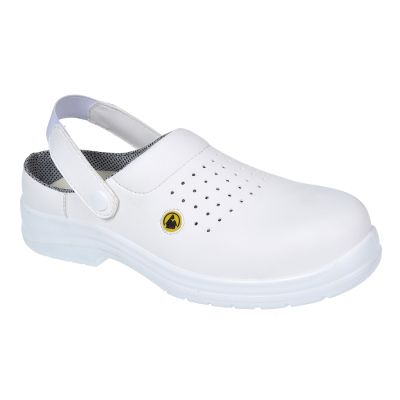 FC03 Portwest Compositelite ESD Perforated Safety Clog SB AE White 35 R