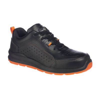 FC09 Portwest Compositelite Perforated Safety Trainer S1P Black/Orange 36 Regular