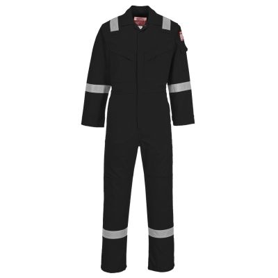 FR21 Flame Resistant Super Light Weight Anti-Static Coverall 210g Black M Regular