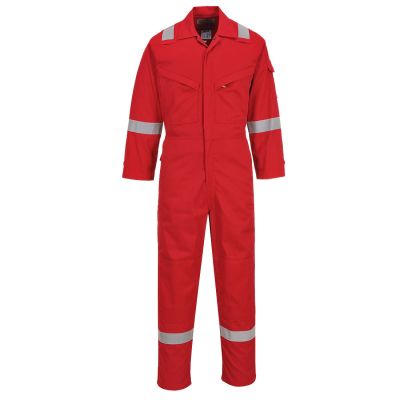 FR28 Flame Resistant Light Weight Anti-Static Coverall 280g Red M Regular