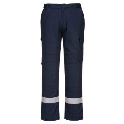 FR401 Bizflame Work Lightweight Stretch Panelled Trousers Navy L Regular