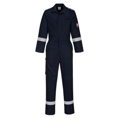 FR502 Bizflame Work Lightweight Stretch Panelled Coverall  Navy L Regular