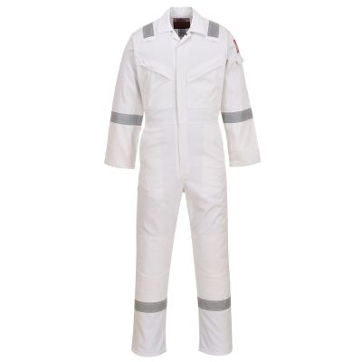 FR50 Flame Resistant Anti-Static Coverall 350g White M Regular