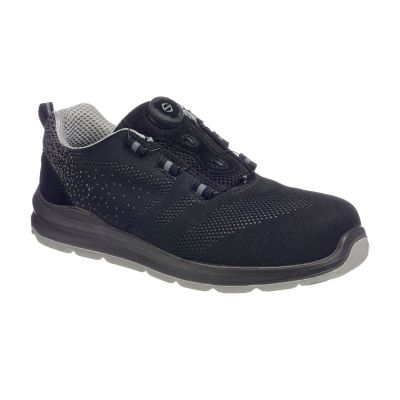 FT08 Portwest Compositelite Wire Lace Safety Trainer Knit S1P Black/Grey 36 Regular