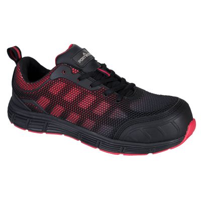 FT35 Portwest Compositelite Ogwen Low Cut Trainer S1P Black/Red 36 Regular