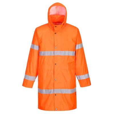 H442 Hi-Vis Rain Coat 100cm  Orange S Regular