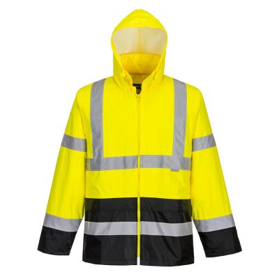 H443 Hi-Vis Contrast Classic Rain Jacket  Yellow/Black 5XL Regular