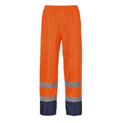 H444 Hi-Vis Contrast Classic Rain Trousers Orange/Navy M Regular