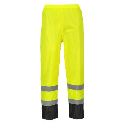 H444 Hi-Vis Contrast Classic Rain Trousers Yellow/Black 4XL Regular