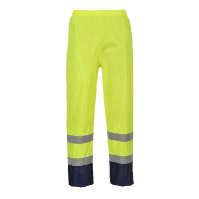 H444 Hi-Vis Contrast Classic Rain Trousers Yellow/Navy L Regular