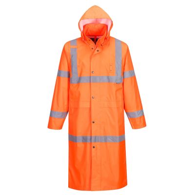 H445 Hi-Vis Rain Coat 122cm  Orange L Regular